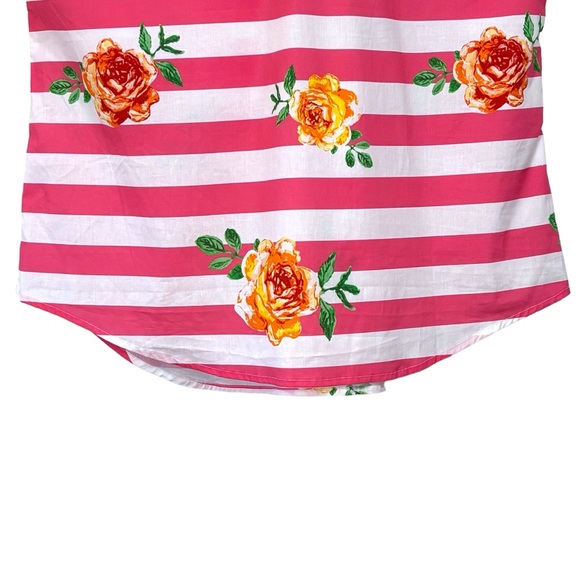 NY&C Pink White Striped Tank Top Neck Tie Bow Womens Size XL NWT - Picture 10 of 10